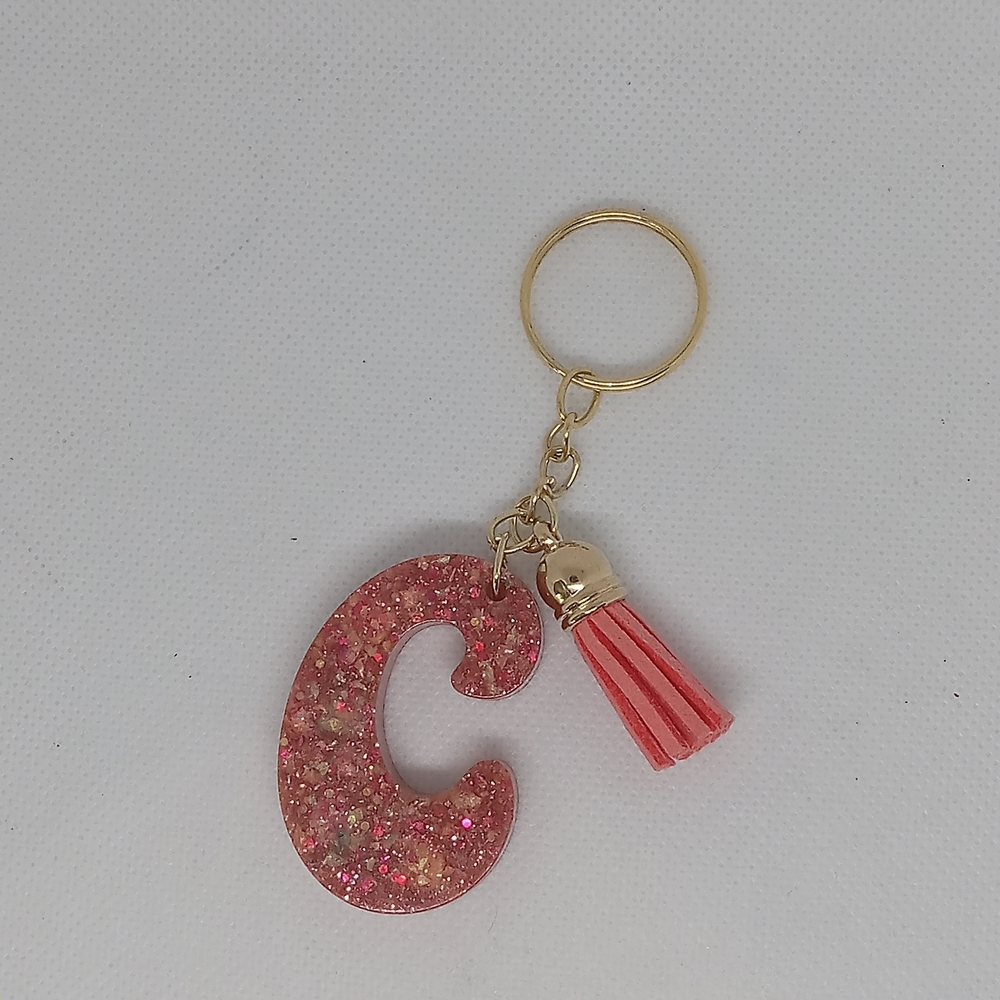 Glittery Pink Keychain with Tassel